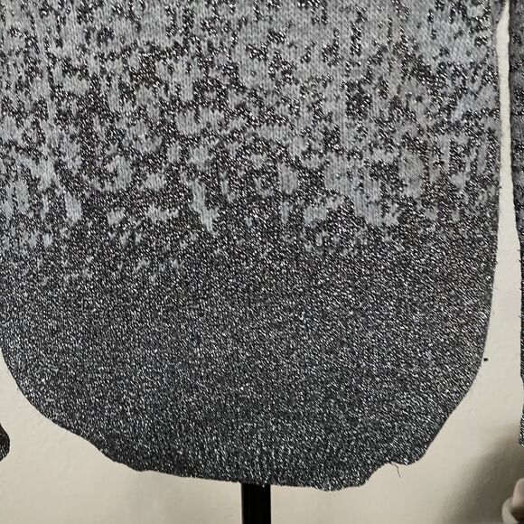 H&M Women’s Sweater Small Ombré Glitter Heather Grey Crewneck Sparkle Winter - Picture 7 of 9